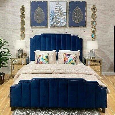 Luxury Upholstered Panel Bed Frame | Single, Double, King & Super King | Matching Ottoman Storage Box Available